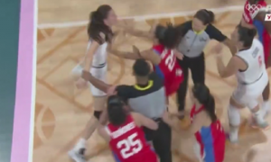 HAOS NA OLIMPIJSKIM IGRAMA: Ovako je izgledao nered u kom su učestvovale srpske i portorikanske košarkašice! (VIDEO)