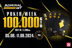 NEDELJA POKERA VAM DONOSI 850.000 RAZLOGA DA ISPROBATE NOVU PLATFORMU:  Igrajte za 100.000 dinara svakog dana, dok vas u nedelju očekuje borba za 250.000 GTD!