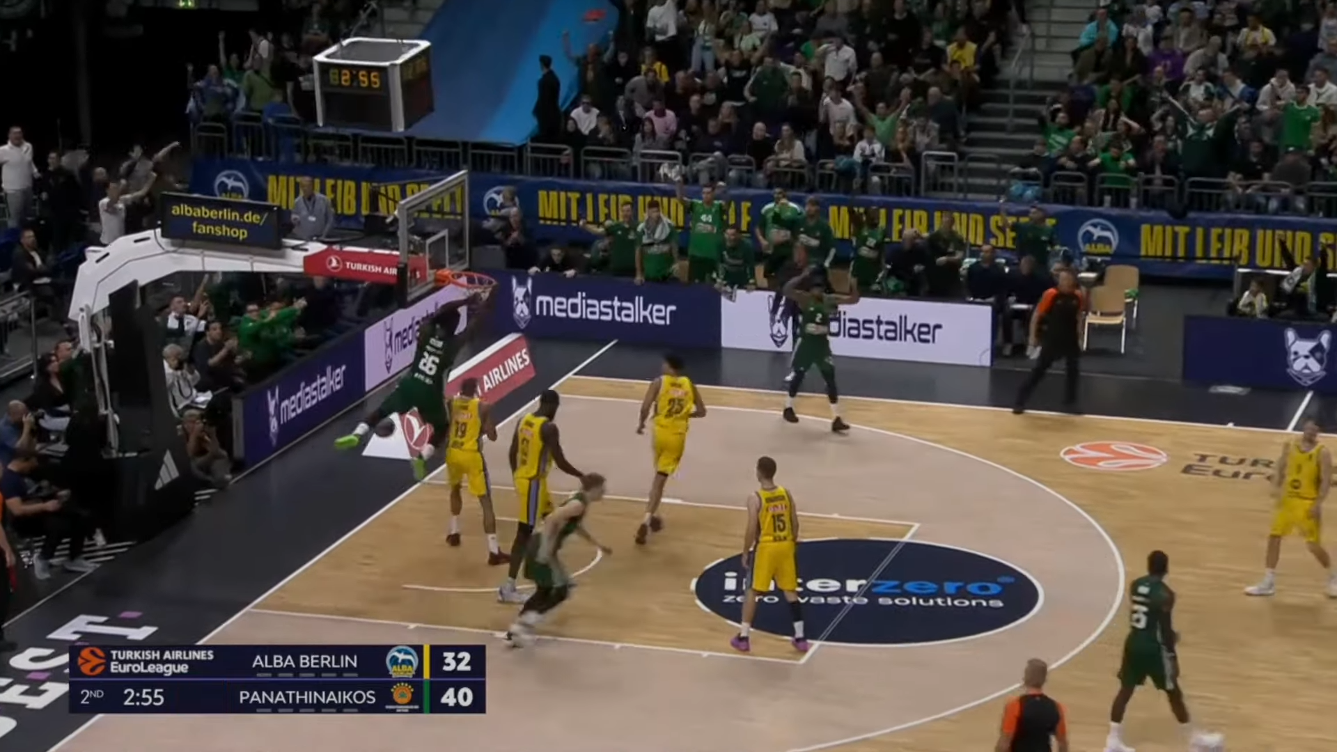 Alba Berlin Panathinaikos 77 87  Highlights 03.10.2024 Mathias Lessort (14 Points , 23 PIR) 1 33 screenshot