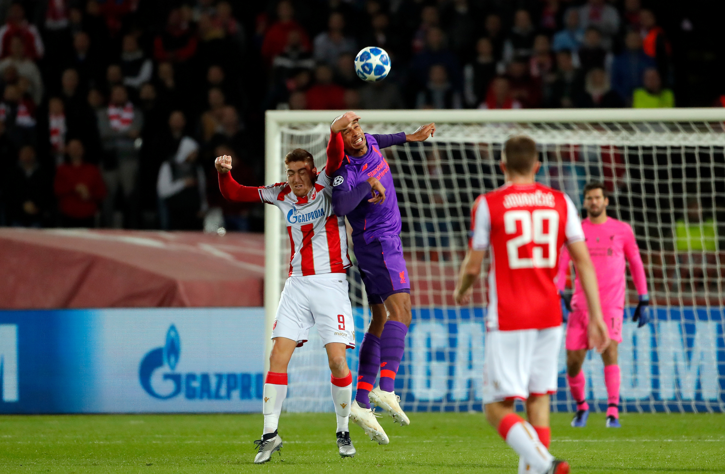 UEFA Champions Legaue football match between Crvena Zvezda and Liverpool in Belgrade