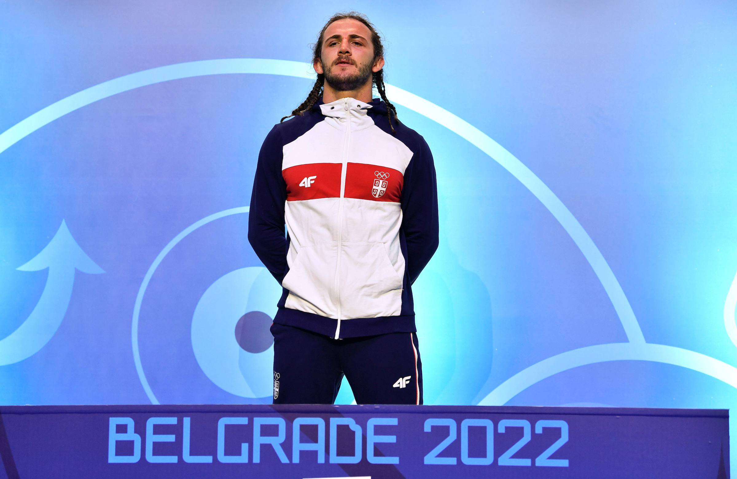 (SP)SERBIA BELGRADE WRESTLING WORLD CHAMPIONSHIPS Serbia's Zurab Datunashvili (R) and Denmark's Turpan Ali Alvievich Bisultanov[2022 09 11] 020