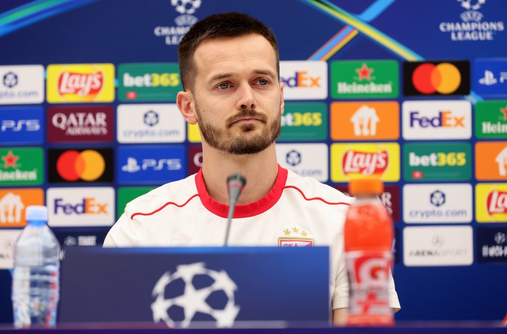 Press conference, Crvena Zvezda v Pafos, UEFA Champions League, Play offs, 1st leg, season 2025 2026