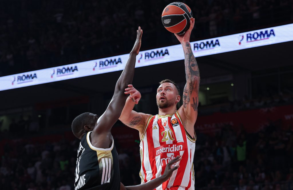 Crvena Zvezda v Asvel basketball match of Euroleague 2025/26 round 7 on October 28. 2025. in Belgrade, Serbia.