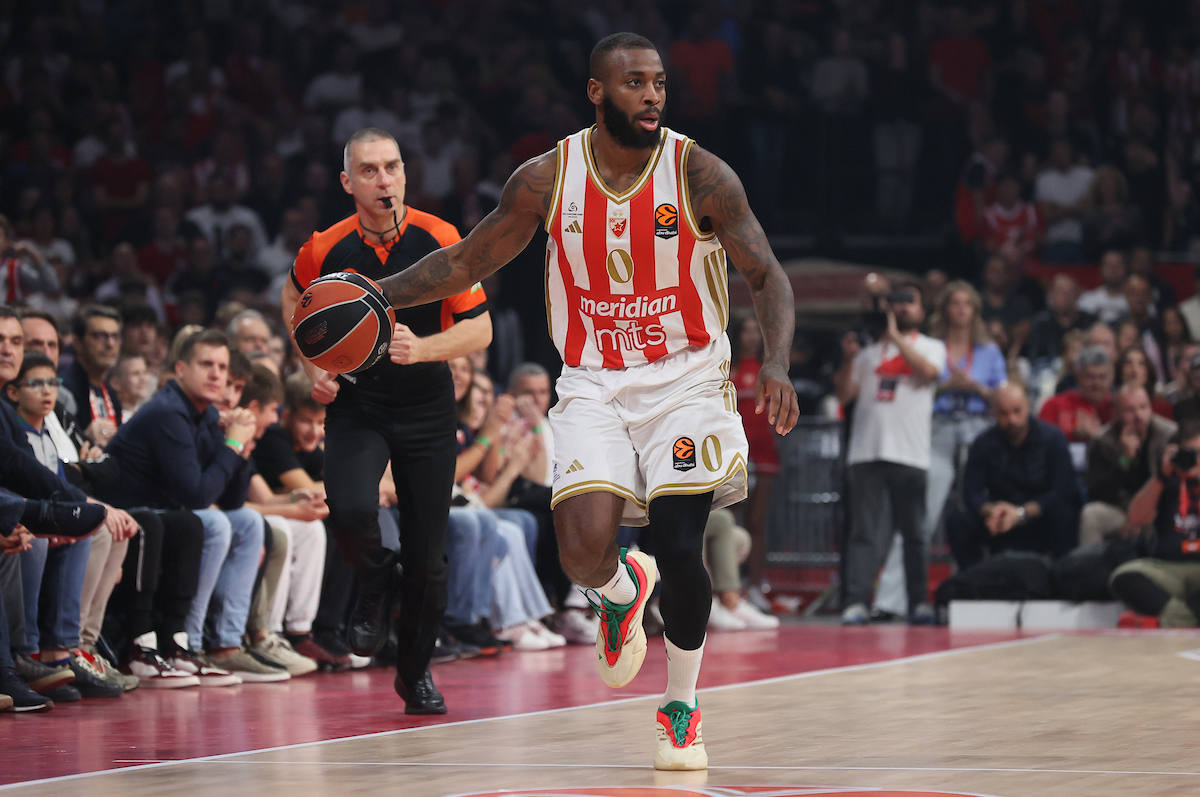 Crvena Zvezda (Red Star) v Baskonia on October 23. 2025. in Belgrade, Serbia. Euroleague round 6 25/26 Crvena Zvezda (Red Star) v Baskonia on October 23. 2025. in Belgrade, Serbia. Euroleague round 6 25/26