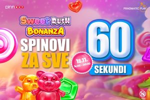 NAJSLAĐA STRANA ZABAVE – 60 SEKUNDI BESPLATNIH SPINOVA, SAMO U PINNBET-U