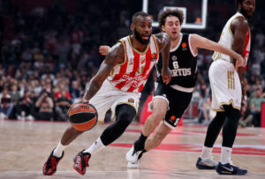 Crvena Zvezda v Virtus Bologna basketball match of Euroleague 2025/2026 round 17. on December 19. 2025. in Belgrade, Serbia.