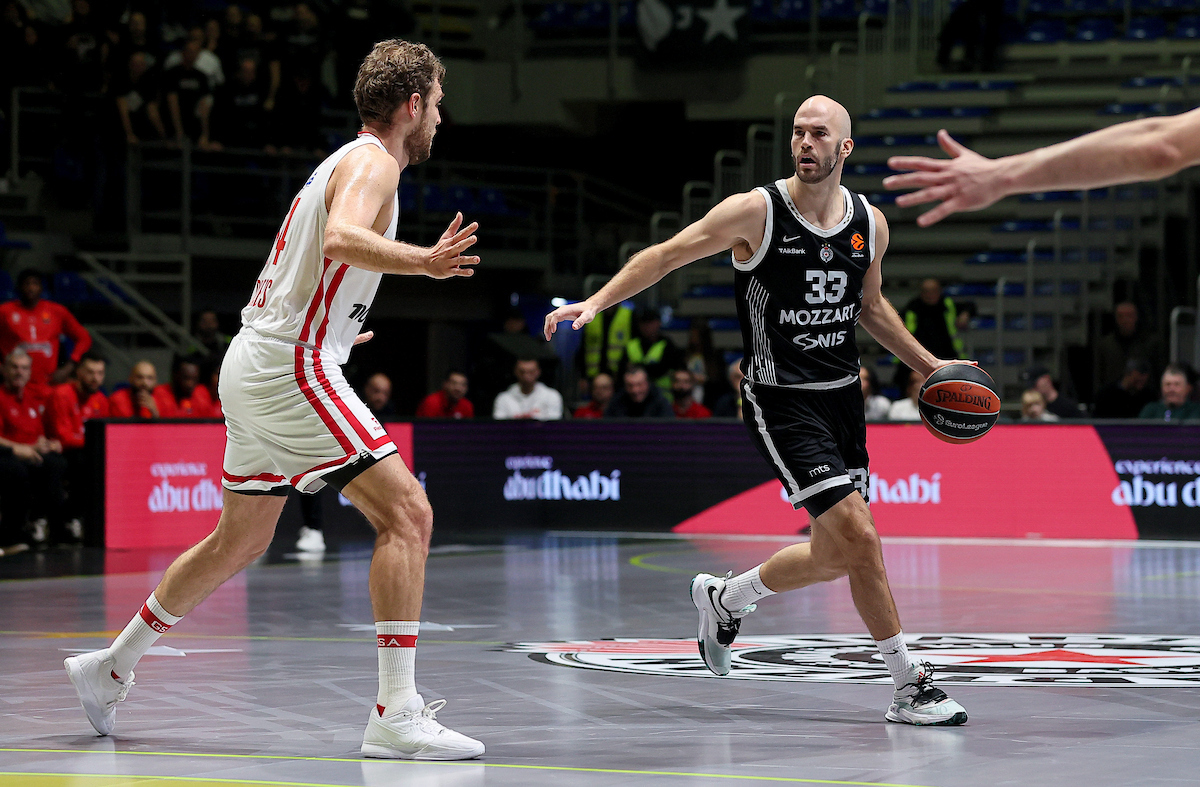Partizan v Olympiacos basketball match of Euroleague 2025/2026 round 22 on January 14. 2026. in Belgrade, Serbia. Partizan v Olympiacos basketball match of Euroleague 2025/2026 round 22 on January 14. 2026. in Belgrade, Serbia.