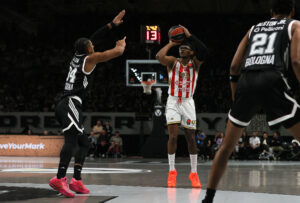 Virtus Bologna v Crvena Zvezda basketball match of Euroleague 2025/2026 round 24 on January 23. 2026. in Bologna, Italy.