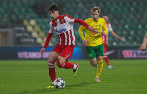 Zilina v Crvena Zvezda football match of UEFA Domestic Champions path round 3 2025/26 youth on December 10. 2025. in Zilina, Slovakia.