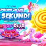 MINUT SLATKOG IZNENAĐENJA, SAMO U PINNBETU: Pokreni Sugar Rush Super Scatter i iskoristi poklon spinove!
