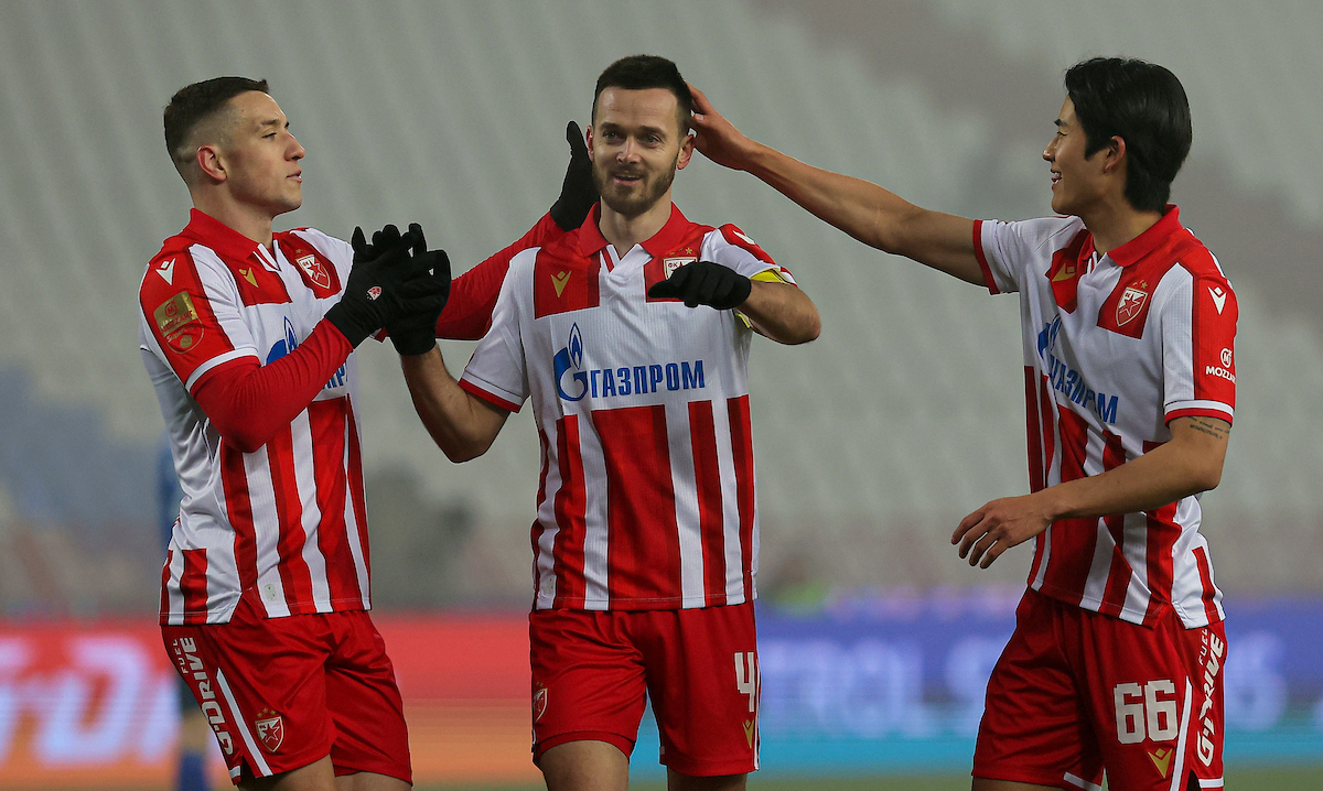 Crvena Zvezda v Mladost Lucani football match of Mozzart Bet Superliga 2025/2026 round 20. on December 20. 2025. in Belgrade, Serbia. Crvena Zvezda v Mladost Lucani football match of Mozzart Bet Superliga 2025/2026 round 20. on December 20. 2025. in Belgrade, Serbia.