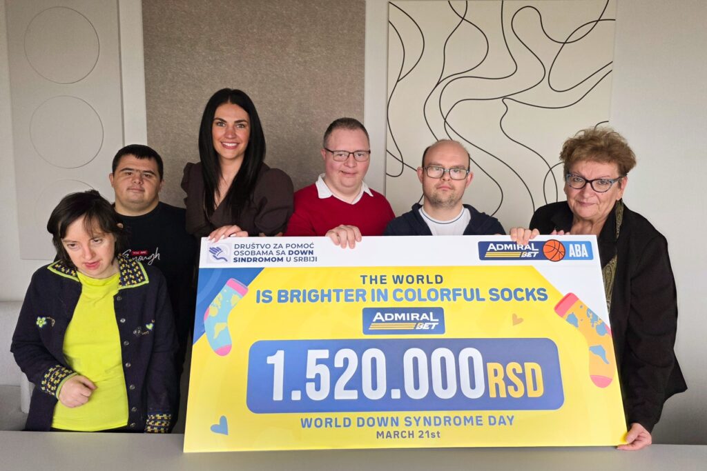 ZAVRŠENA HUMANITARNA KAMPANJA „SVET JE LEPŠI U ŠARENIM ČARAPAMA“: AdmiralBet donirao više od 1.5 milion dinara za osobe sa Daunovim sindromom!