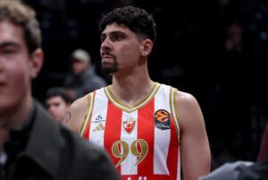 Crvena Zvezda v Partizan basketball match of ABA League 2025/2026 Top 8 Round 4, at the Belgrade Arena in Belgrade, Serbia on March 22nd.