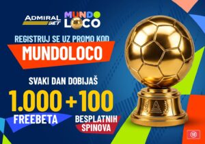 SAMO U ADMIRALBETU – ČAK 40 DANA BONUSA TOKOM MUNDIJALA  Do 40.000 dinara freebeta i 4.000 besplatnih spinova za nove igrače!