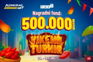 VIKEND JE REZERVISAN ZA FAZI – POLA MILIONA ČEKA NAJUPORNIJE  Zaigrajte odabrane slot igre, zauzmite mesto među 40 najboljih i osvojite do 120.000 dinara!