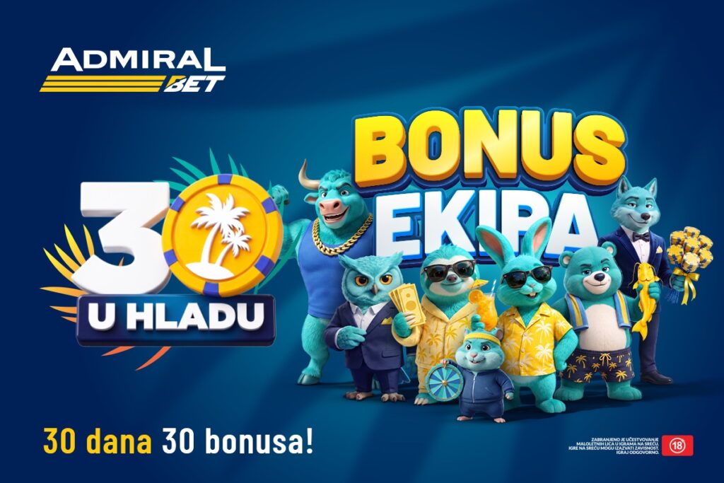 STIŽE 30 U HLADU – 30 DANA I 30 KAZINO BONUS, SVAKOG DANA: Sedam dnevnih promocija smenjuje se narednih 30 dana i donose vam novi bonus iz dana u dan!