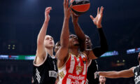 Crvena Zvezda v Virtus Bologna basketball match of Euroleague 2025/2026 round 17. on December 19. 2025. in Belgrade, Serbia.