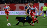 Crvena Zvezda v Lille football match of UEFA Europa League KO Play offs, 2nd leg at Stadium Rajko Mitic in Belgrade, Serbia on February 26th.