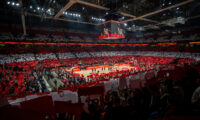 delije navijaci fans supporters zastave koreografija during the 2023/2024 Turkish Airlines EuroLeague match between Crvena Zvezda Meridianbet Belgrade v Baskonia Vitoria Gasteiz at Stark Arena on January 18, 2024 in Belgrade, Serbia. (Photo by Srdjan Stevanovic/Starsport.rs ©)